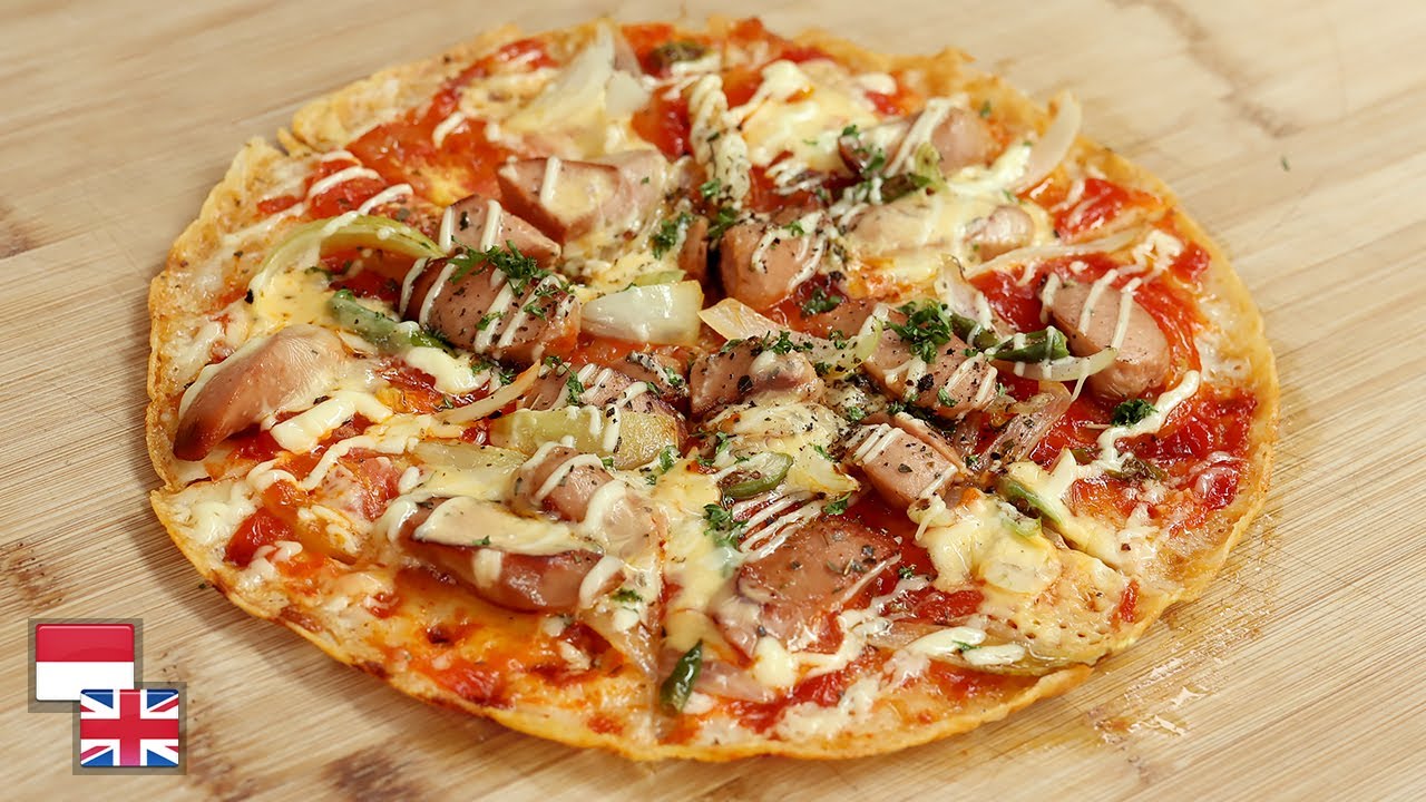 Crunchy & Kenyal! Resep CRISPY PIZZA TANPA OVEN [Gluten Free]
