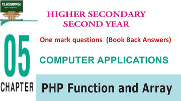 12th computer application chapter 5 PHP function and Arrays one mark book back answers
