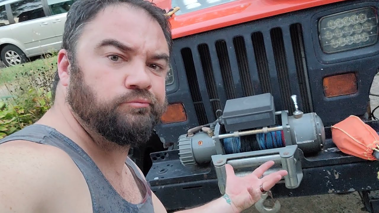 harbor freight 9000 lb winch cable replacement - YouTube