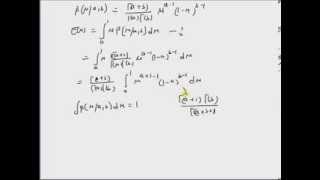 Beta distribution: mean