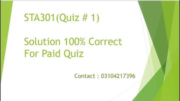 STA301-Statistics and Probability (Quiz no.1) Spring 2024