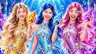 Download lagu Pink, Blue And Yellow Girl At Mermaid Makeover Contest! Poor Vs Rich Vs Giga Rich Girl