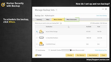 How to back up files using Norton Security with Backup