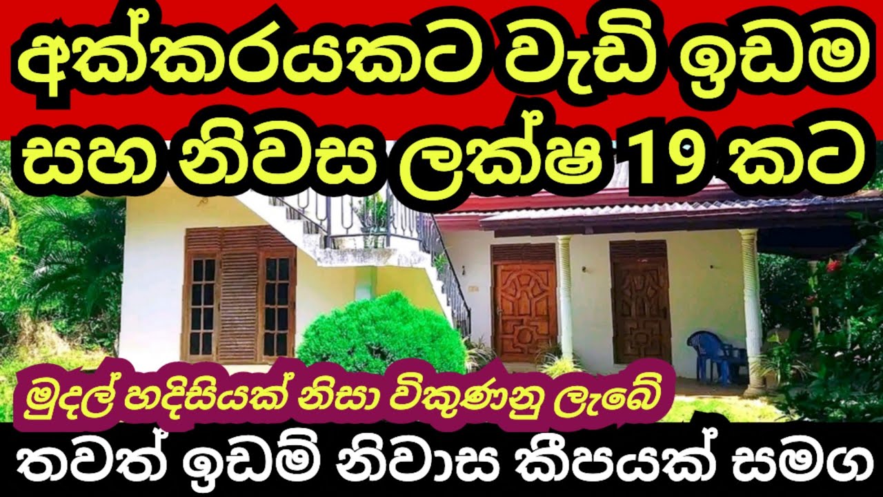 අක්කරයකට වැඩි ඉඩම හා නිවස ලක්ෂ 19 කට | තවත් අඩුවට විකුණන ඉඩම් නිවාස | House for sale | Land for sale