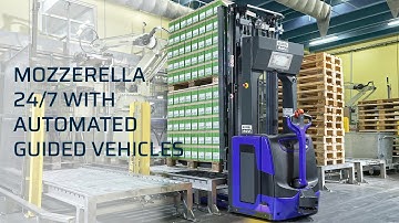 Global AGV | Arla Foods, DK - Mozzerella 24/7 with automated guided vehicles