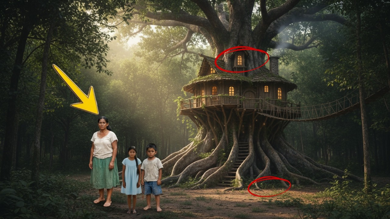 Le dieron una casa rota a la viuda y sus 2 hijos para humillarla. El árbol guardaba el secreto