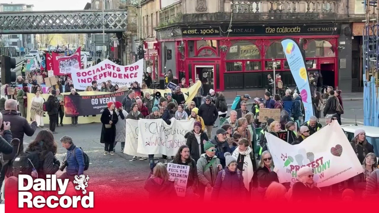 Thousands march in Glasgow to protest against climate crisis