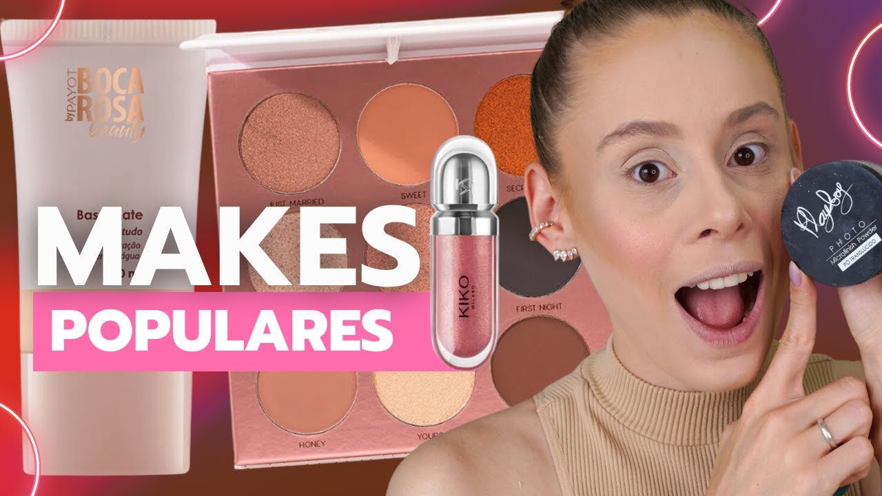 FIZ UMA MAQUIAGEM usando PRODUTOS POPULARES de VOCÊS *Bruna Tavares, Mari Maria, Kylie   *