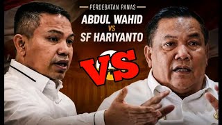 Heated debate between Governor Abdul Wahid and Deputy Governor SF Hariyanto at the trial