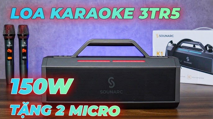 SOUNARC K1: Loa Karaoke 3,5 triệu có sẵn 2 Micro, công suất 150W ...