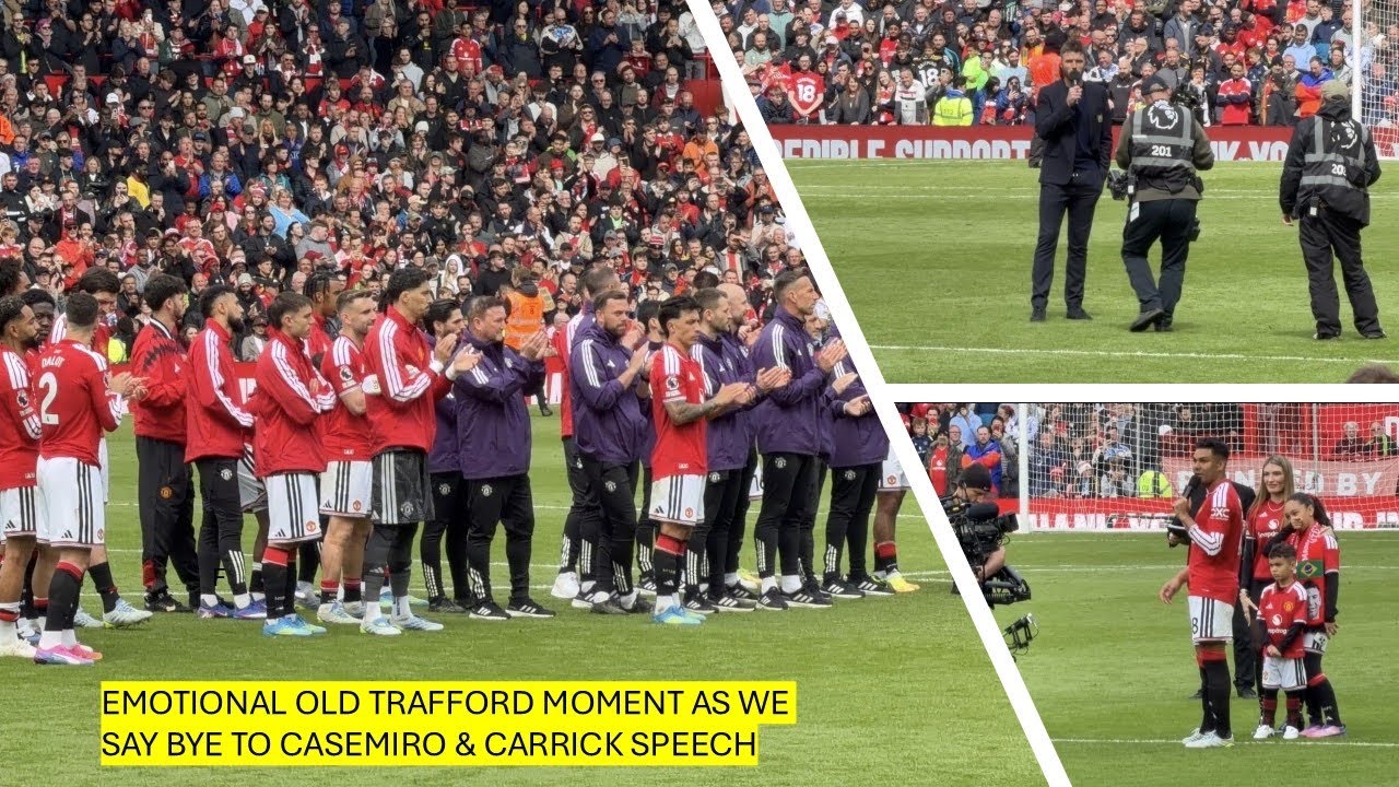 Michael Carrick speech at FULL TIME | Casemiro farewell speech | Bruno Player of the Season 🏆 