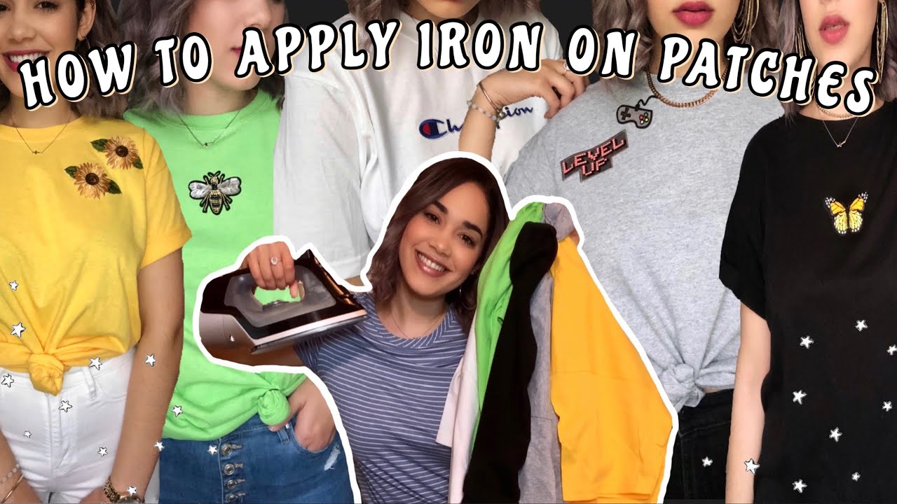 DIY IRON ON PATCHES HOW TO APPLY TSHIRTS YouTube