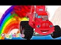 Monster truck cartoons for kids  learn colors and race  50 minutes   gigglebellies