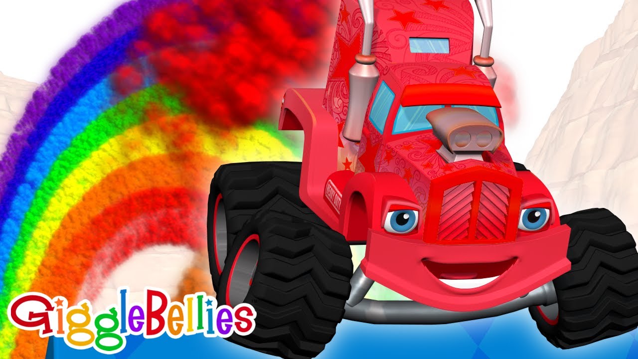 Monster Truck Cartoons for Kids, Learn Colors and Race, 50 MINUTES