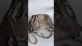Genuine Python Skin Pouch Bag Handmade Leather Clutch, Minimalist Luxury Bag, Exotic Leather Pouch