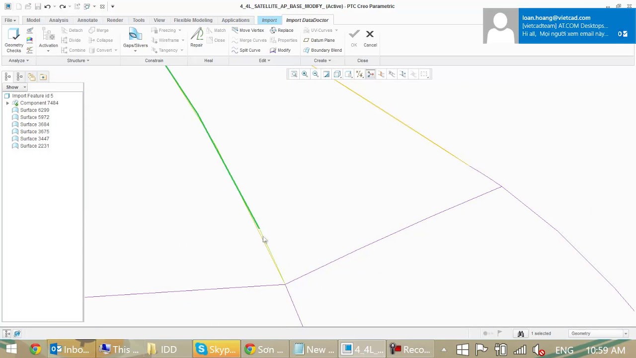 11 Merge curves - Creo Import Data Doctor Tutorials - YouTube