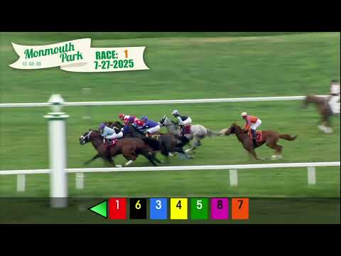 video thumbnail for MONMOUTH PARK 07-27-2025 RACE 1