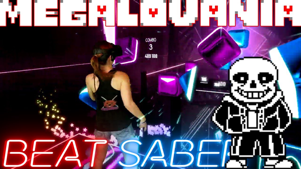 Beat Saber || Megalovania from UNDERTALE Toby Fox(Expert+) First Attempt || Mixed Reality - YouTube