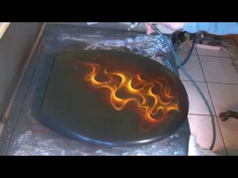 видео: Airbrush Trueflames Tutorial Speedpainting Anleitung  WC-Sitz Design SK-Brush