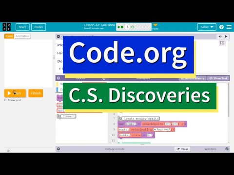 Code.org Lesson 23.1 Collisions | Answer Tutorial | CS Discoveries 3b + AI Discoveries 4b