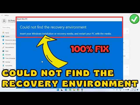 Could not find the recovery environment Windows 10 Windows 11 Fix