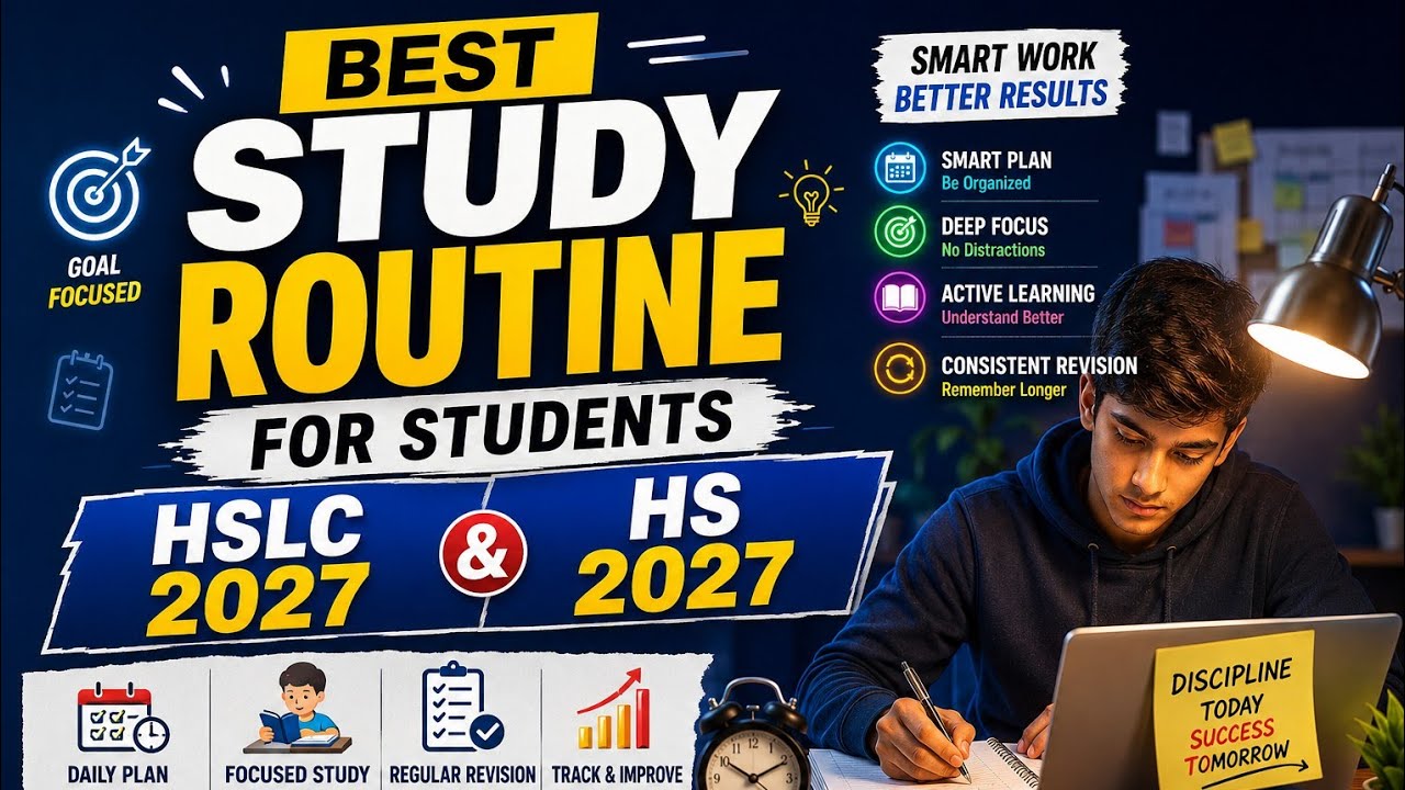 Best Study Routine for Students | Topper Students Follow THIS Study Routine Daily | HSLC & HS 2027