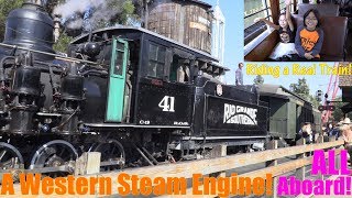 Kids Riding a Real STEAM ENGINE TRAIN! Riding a Real Horse Carriage and Riding a Mine Train