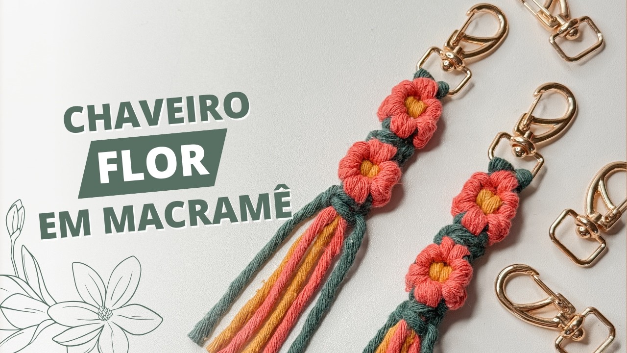Macrame Flower Keychain | Macrame Keychain Tutorial #DIY | Step-by