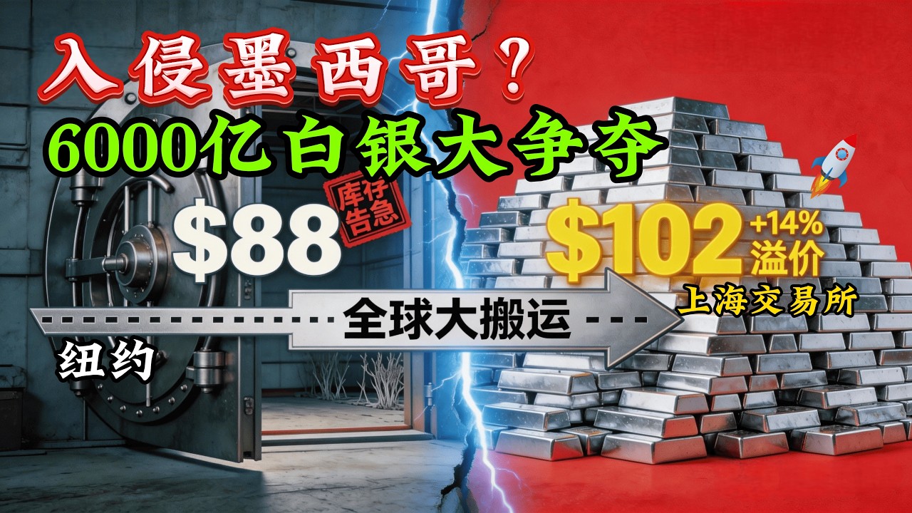 上海白银102美金！14%离谱溢价掏空西方：一场针对白银的金融奇袭已开始！#白银 #金融战 #上海溢价 #白银暴涨 #去美元化 #美债抛售 #贵金属投资 #COMEX #墨西哥 #财富大转移