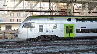Bern - Switzerland: BLS train leaving to Freiburg / Fribourg