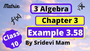 TN class 10 maths ch 3  Algebra example 3.58 matrix by Sridevi mam , 10th std