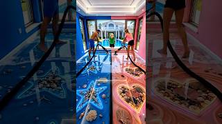 THIS EPOXY FLOOR IS NEXT LEVEL 😱💙💖 Sea Stars & Hearts Luxury Design #epoxy #epoxyfloor