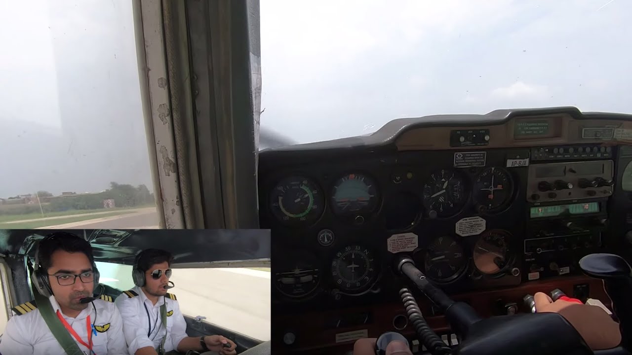 Cockpit View: Cessna 152 Takeoff from Walton Airport, Lahore (OPLH | RWY 32)