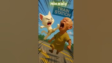 Ma đầu trọc cản mèo con đi tàu và cái kết #shorts #cat #ai #meow #catvideos #aicat