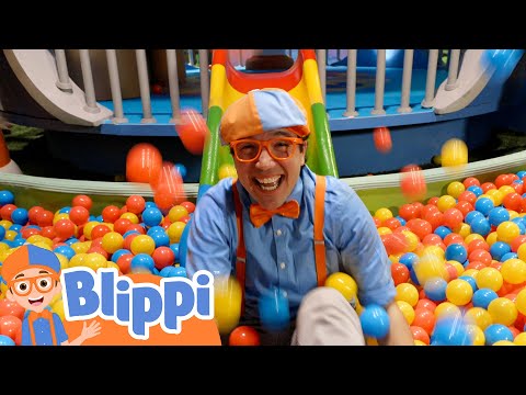 Down The Blippi Slide! | Blippi 🚀 | Nursery Rhymes For Kids