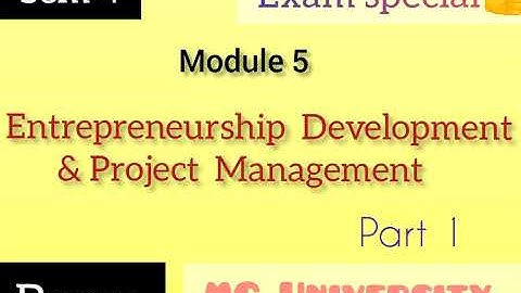 Entrepreneurial Development & Project Management|Sem 4| Bcom|Module 5|@viswateaching