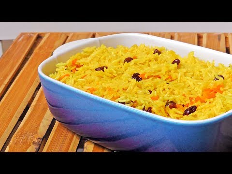 Indian Curry Rice with Raisins - Vegan Vegetarian Recipe