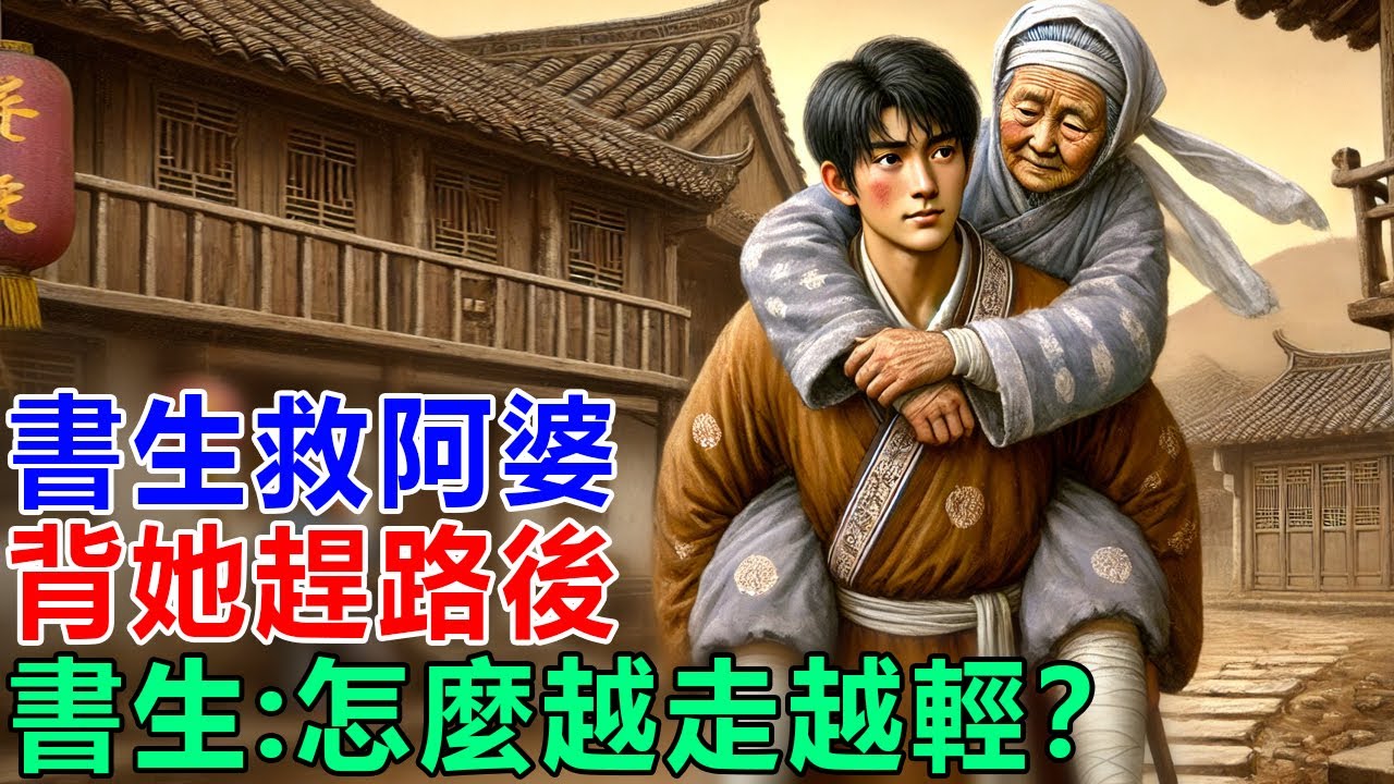 民間故事：書生救阿婆，蜜糕被吃光，背她趕路後：怎麼越走越輕？