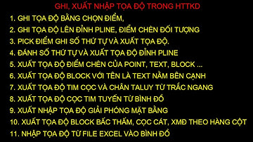 Autolisp ghi, xuất nhập tọa độ từ cad vào excel và ngược lại (Link phần mô tả)