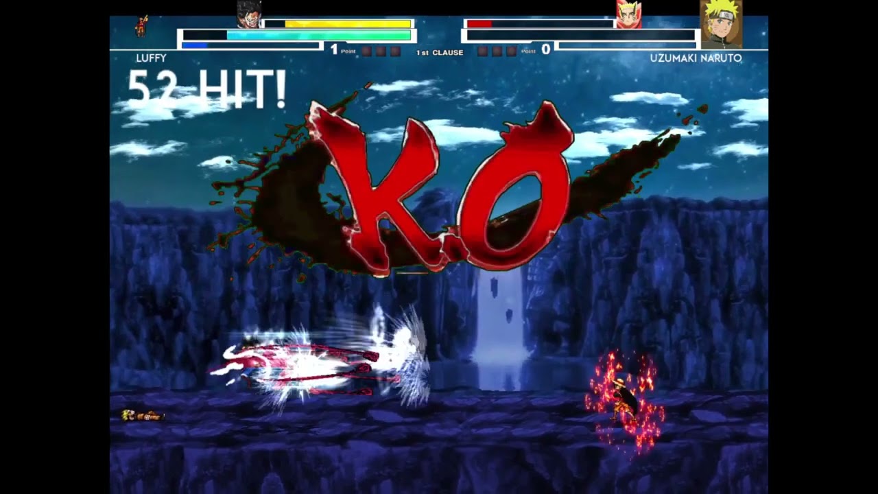 Snakeman Luffy and Wano Onigashima Luffy Vs Baryon Mode Naruto and Teen Naruto mugen