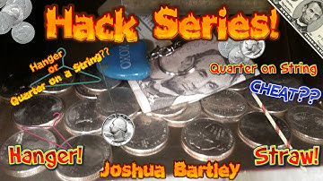 Coin Pusher Using a Hanger or Quarter on a String!| Will a Hanger Work to Cheat? | Joshua Bartley