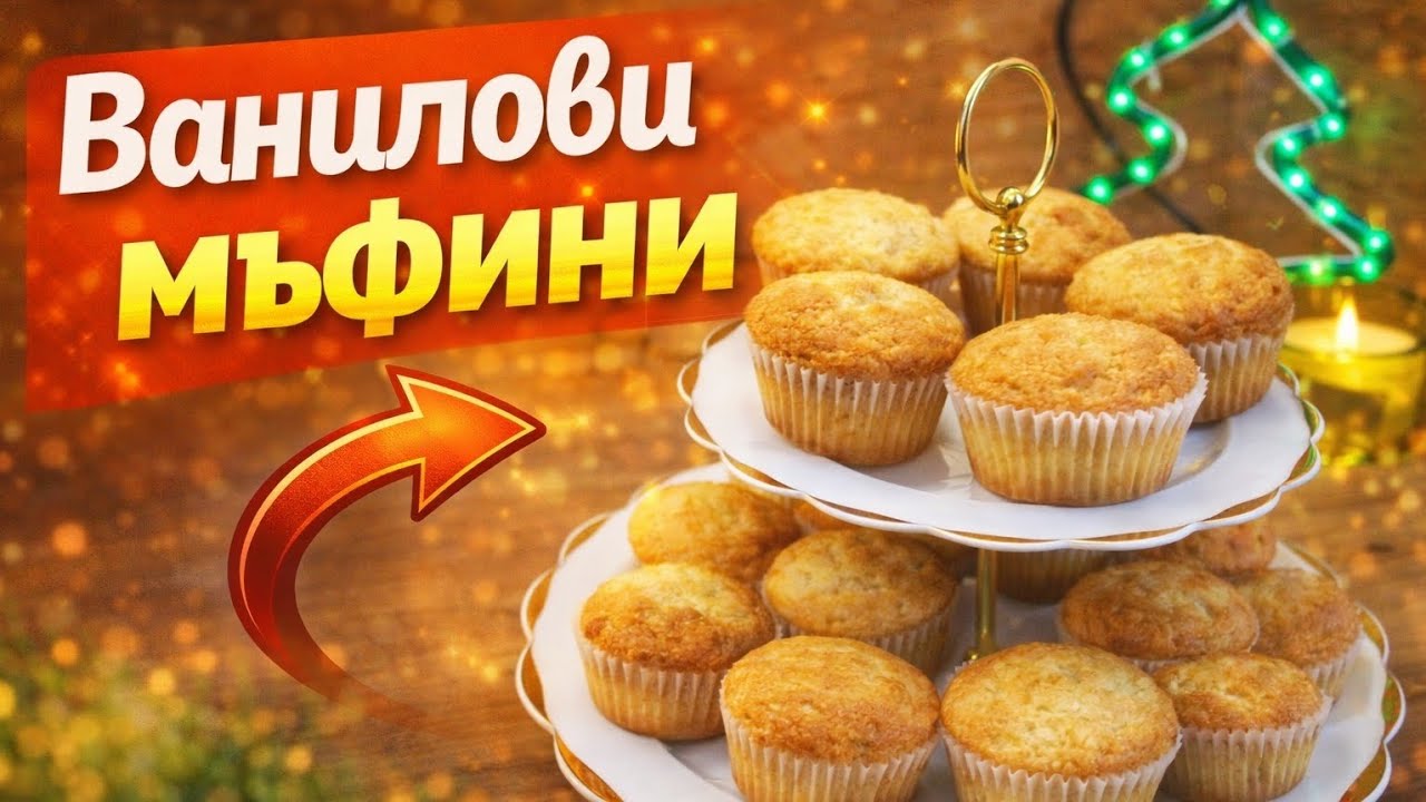 Класически ванилови мъфини – меки, ароматни и неустоими
