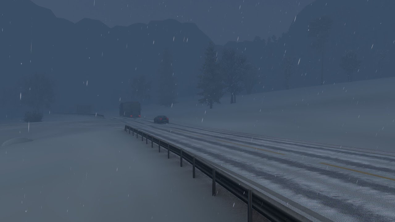 Frosty Winter Weather Mod v8.5 (1.41) | Euro Truck Simulator 2