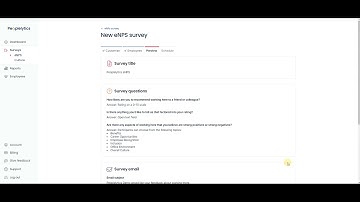 Peoplelytics - eNPS Survey - Creating New eNPS Survey