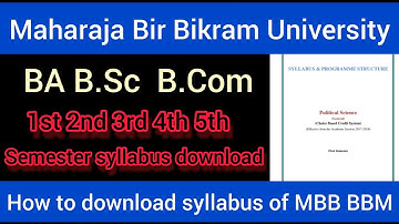 MBB University BA,B.Sc,B.Com 1st,2nd,3rd, 4th,5th,6th semester syllabus download || How to📥syllabus
