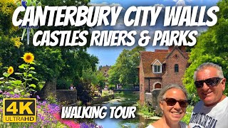 Canterbury City Walls Castle's Rivers & Parks a Walking Tour, Kent, Travel Guide, Top 10, 4K