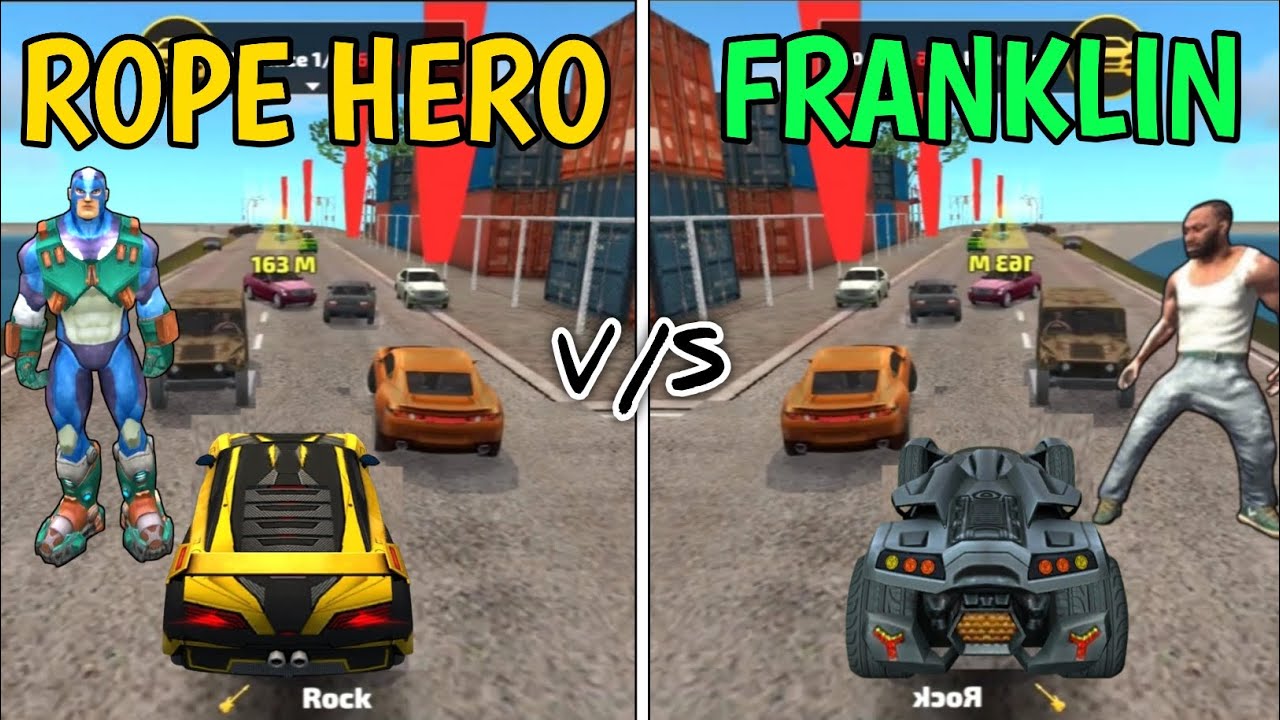 Franklin Rope Rope Hero V/S Franklin Biggest Super Car Racing Mission In Rope Hero ...
