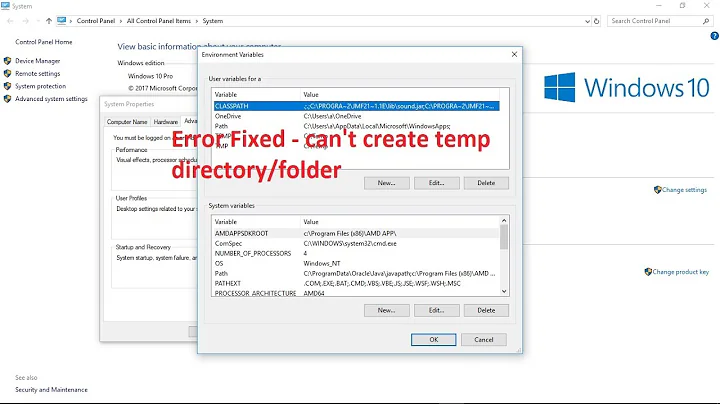 How to Fix - Cannot create temp folder/directory error in window 10