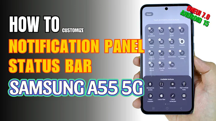 How to Edit Notification Panel Shortcuts Samsung Galaxy A55 5G | Status Bar