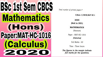 b.sc 1st year calculus questions paper 2020/B.Sc Maths 1st Semester Calculus Question Paper 2020/